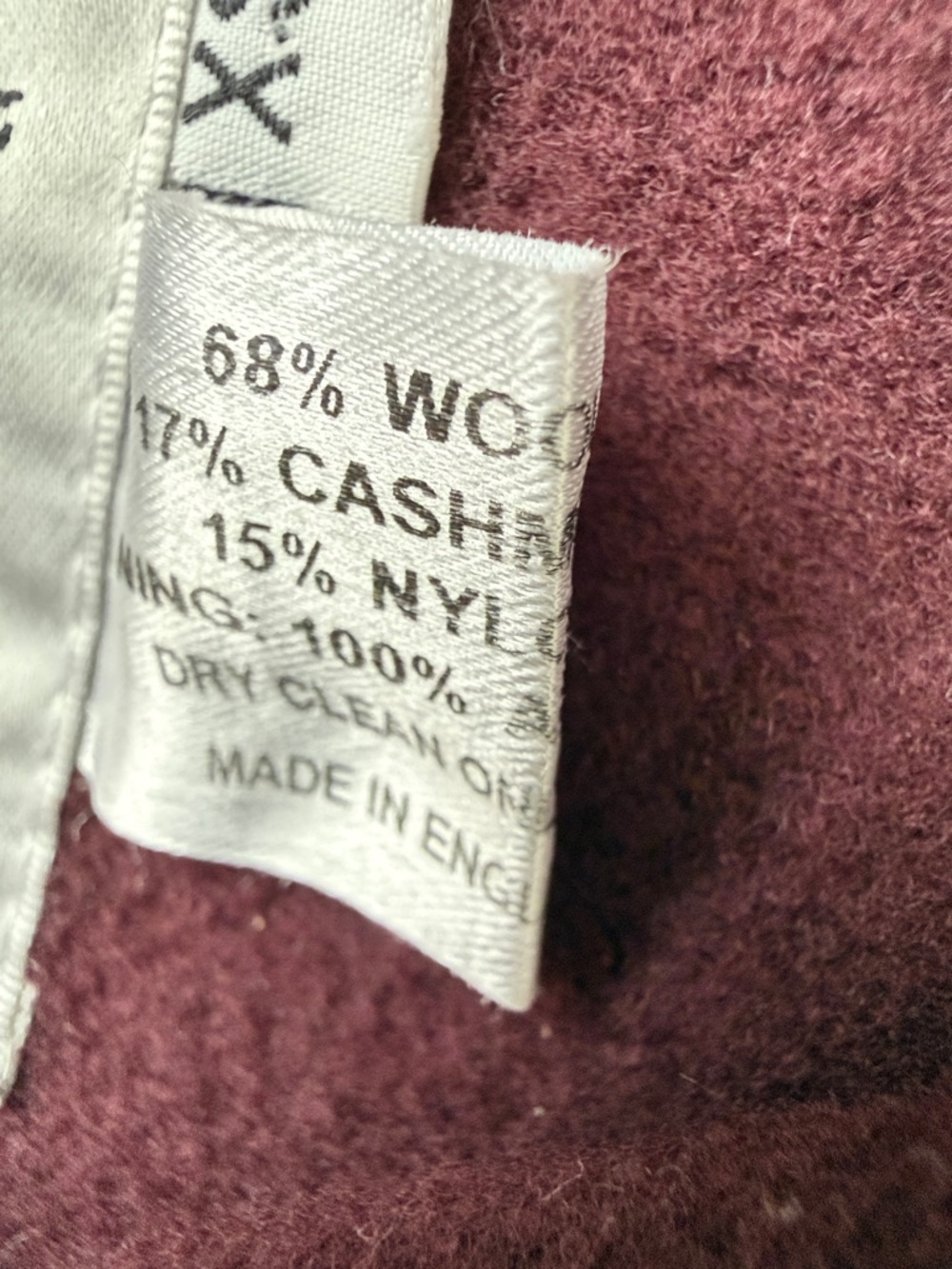 Helene Berman London Rich Burgundy Wool Cashmere Cape - Picture 3 of 8